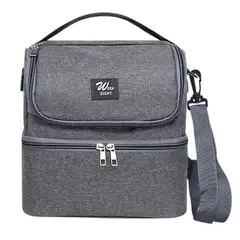ESHOPANGIE - Lonchera Termica De 2 Pisos Impermeable Con Correa