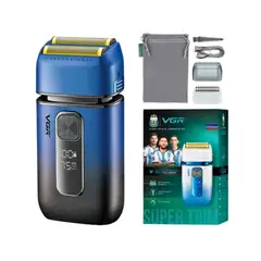 VGR - Afeitadora V-362 Eléctrica 2en1 Trimmer Color Azul