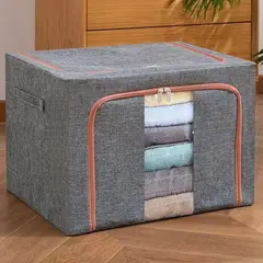 OKAY - Caja Almacenamiento Para Ropa Transparente Soporte De Metal