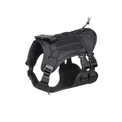 GENERICO - Arnés Táctico Perro Talla M Ajustable Reforzado con Manilla - Negro - M