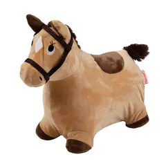 CARESTINO - Saltarín de Peluche Inflable +18meses Caballo Marrón