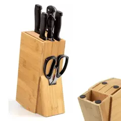 OEM - Porta Cuchillo Soporte Para Cuchillos Bambú 6 Compartimiento