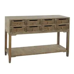 OEM - Mueble Arrimo Peinadora Rústico Madera 8 Compartimientos