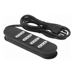 MACROTEL - Alargadores Zapatilla 4 tomas Corriente 1. 5mts Negro