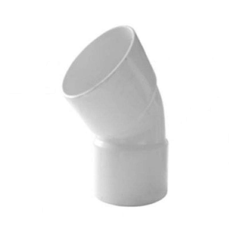 CODO BAJADA PVC 45 G BLANCO HEM-HEM