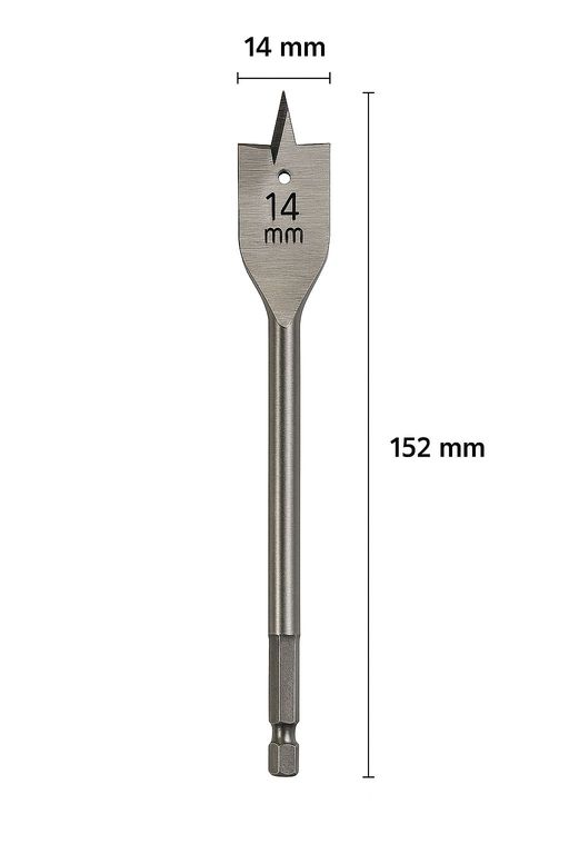 Broca Madera Mecha Paleta 14x152mm 1 Unidad