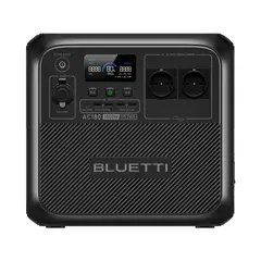 BLUETTI - AC180 Estación de Energía Portátil Solar con Salidas europeas (2 pines), 1152Wh Batería LiFePO4, 2 Tomas de CA 1800W, 0-80% en 45 Min, para Emergencias y Viajes