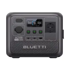 BLUETTI - AC50B Generador Solar Portátil, Respaldo de Batería LiFePO4 de 448Wh, Salida de CA (Europeas 2 pines) de 700W, USB-C de 65W, Generador para Emergencias y viajes