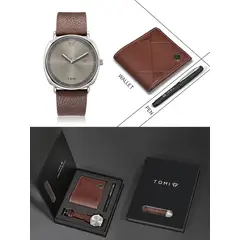 GENERICO - Caja linda de reloj billetera y lápiz para hombre idea para regalo