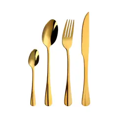 KITCHENWARE - SET CUBERTERÍA 24PZ CAPRI GOLD ACERO INOXIDABLE
