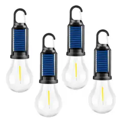 GENERICO - X4 Lampara Solar Usb Camping Ampolleta Led Recargable
