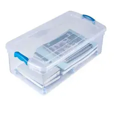 WENCO - Caja Organizadora Bajo Cama 36 Litros Con Ruedas