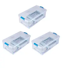 WENCO - Caja Organizadora Bajo Cama 36 Litros Con Ruedas 3 Unidades