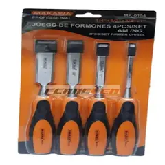MAKAWA - Set Kit Jgo De Formones Cinceles P Madera 4 Piezas