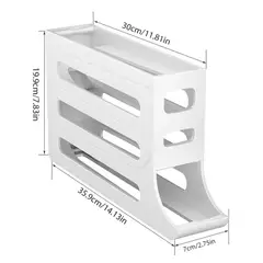 MOMO - Huevera - Dispensador Organizador De 4 Niveles Blanco Blanco