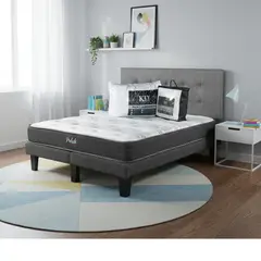 PRELUDE - Cama Europea Radiant Respaldo Urban Gris + alm + cubre