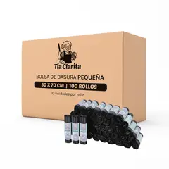 GENERICO - Bolsa de Basura 50*70 Tía Clarita - Caja 100 Rollos - 10 uds