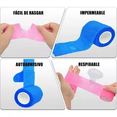 GENERICO - Venda Tipo Coban 75 Cm X 4M Vendaje Pack 4 colores varios