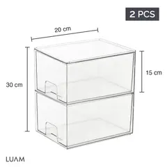 LUAM - Set 2 Cajones Almacenamiento Organizador 20 x 15 cm
