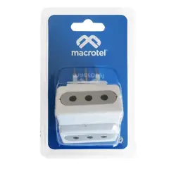 MACROTEL - Adaptador Enchufe Triple 250v 10a 1500w