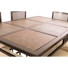 MUEBLES Y TERRAZAS - Comedor 6 piedras 6 sillas respaldo curvo