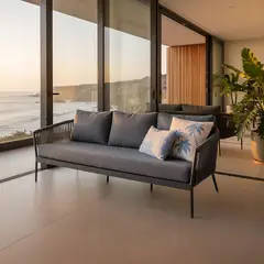 ROSEN - SOFA MARBELLA 3,5 CPO CUERDA GRAFITO