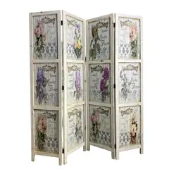 GENERICO - Separador de Ambientes de 4 Paneles con Diseño Floral