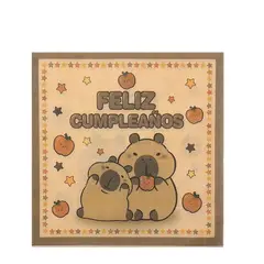 GENERICO - Servilletas De Papel Capibara Feliz Cumpleaños 33X33Cm 16Pcs