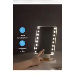 DEWINNER - Espejo de Maquillaje con Luz Led y Rotación