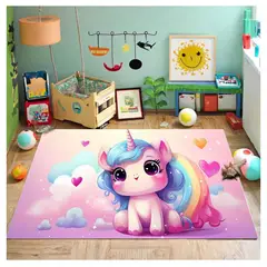 SMARTY XPERIENCE - Alfombra Lisa Infantil Baby Unicorn 120x160 CM