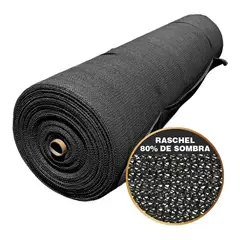 KUANGYE - Malla Sombra 80% Raschel Negro 4.2 Mts X 10 Mts