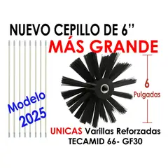 GENERICO - Kit de Limpieza Cañon Estufa Leña 6 Desde Abajo Sin Subirse