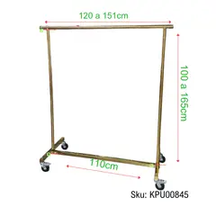 GENERICO - Perchero De Metal Extendible Plegable Con Ruedas Dorado