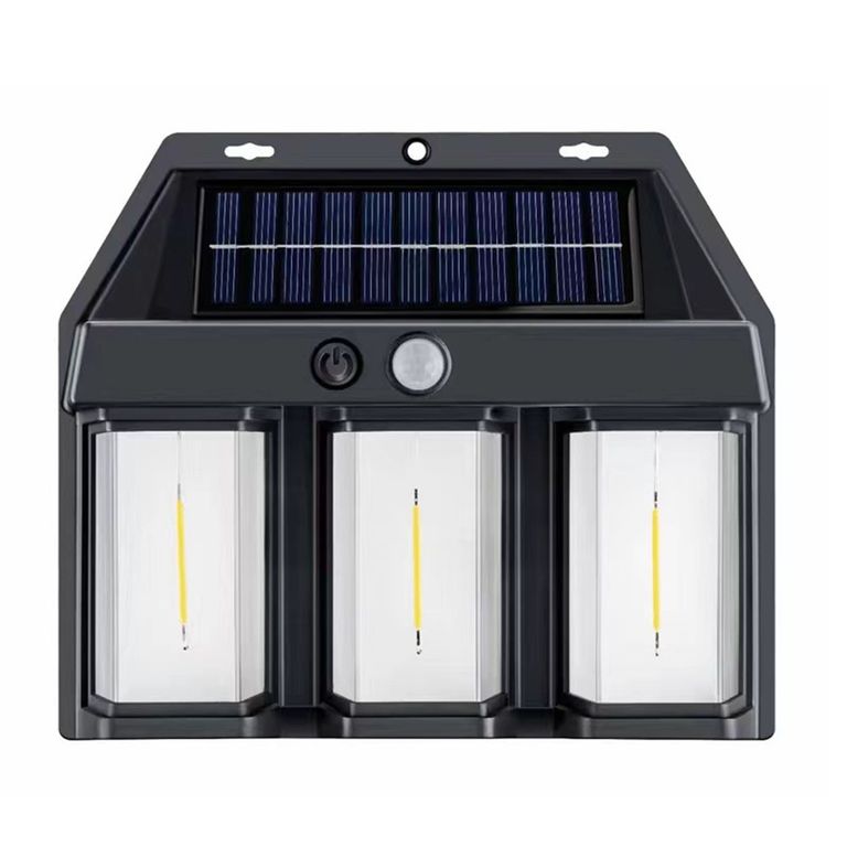 Aplique Lámpara De Pared Solar Led Triple Luz Cálida