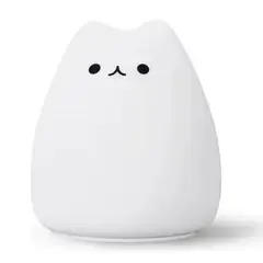 CRUSEC - Lampara Led Silicona Gato Kawaii Luz Nocturna Espanta Cuco