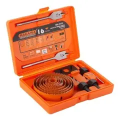 MAKAWA - Juego Hoja Broca Sierra Copa Para Madera 16 Piezas