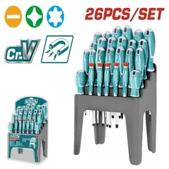 TOTAL TOOLS - Kit Set Juego Destornilladores 26 Piezas