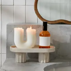 SANTU HOME & DECO - Bandeja Decorativa Estilo Marmol Travertino Greco