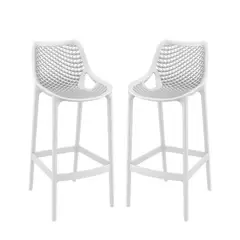 HABITA2 CHILE - Pack 2 Taburete piso de Bar City 75 cm Polipropileno - Negro