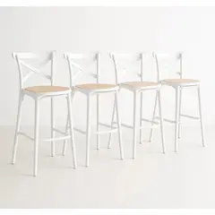 HABITA2 CHILE - Pack 4 Taburete piso de Bar Sena 75 cm Polipropileno