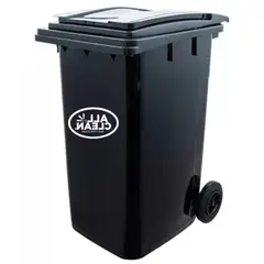 ALL CLEAN - Basurero plástico con ruedas 240 lt gris oscuro