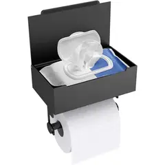 WELDMON - Portarrollos de papel higiénico con estante autoadhesivo o perforador