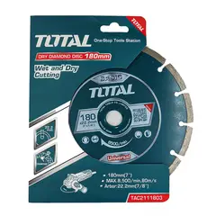TOTAL TOOLS - Disco Diamantado Segmentado Corte Seco 7 180mm