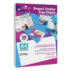 CURSOR - Papel Doble Faz Mate A4 250gr 50Hojas - Blanco