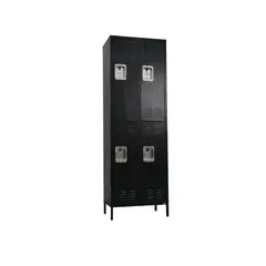 GENERICO - Casillero locker metálico black: 2 cuerpos 4 puertas
