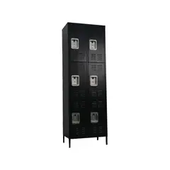 GENERICO - Casillero locker metálico black: 2 cuerpos 6 puertas