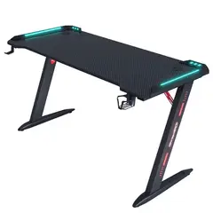 CRUSEC - Escritorio Gamer Profesional 140x60x74cm Mesa Con Luces RGB