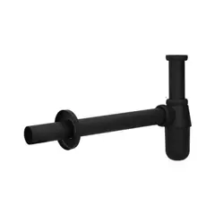 STRETTO - Sifon Lavamanos Negro Matte 1 1/4" c/salida recta