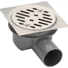 CORSOVALV - Pileta ac inox cuadrada 10x10 trampa pvc 40mm