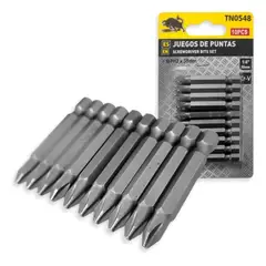 DELTA - Puntas Phillips Ph2 Punta Magnetica Hexagonal 14 50mm 10pcs